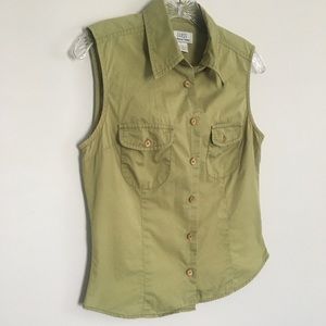 Guess Sleeveless Button Down Shirt